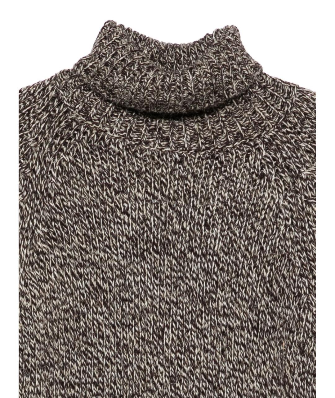 DANIELE ALESSANDRINI Коричневый шерстяной джемпер / свитер, фото 3