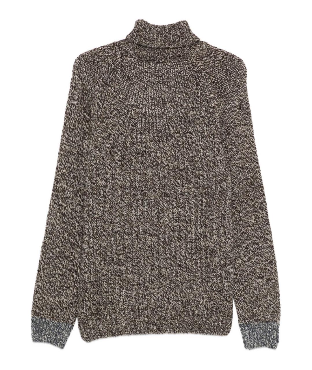 DANIELE ALESSANDRINI Коричневый шерстяной джемпер / свитер, фото 2