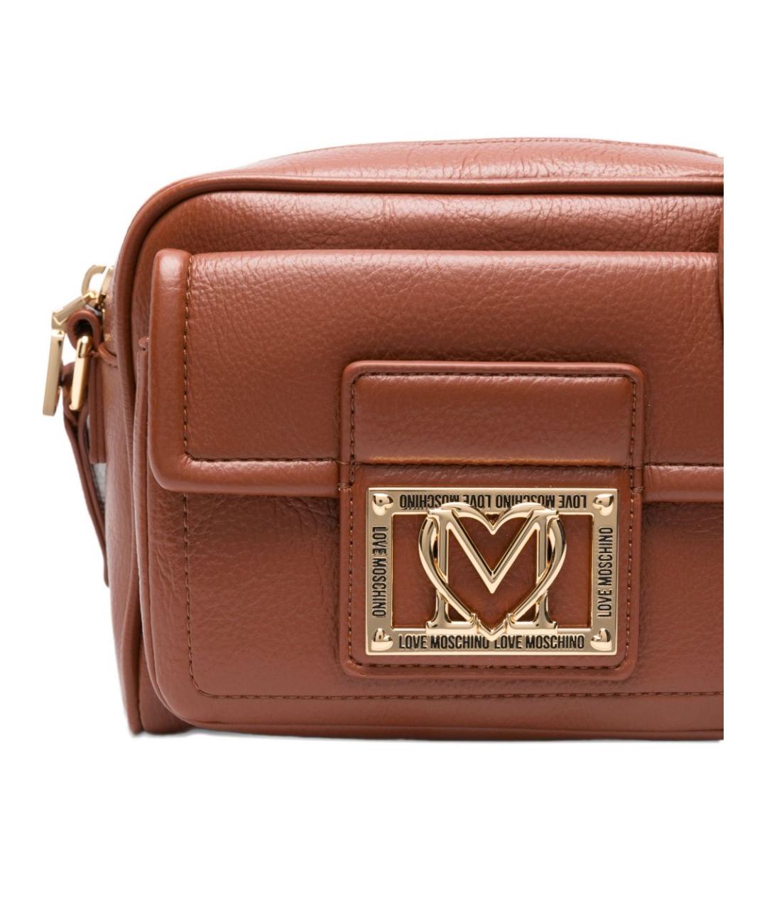 LOVE MOSCHINO Коричневая сумка через плечо из искусственной кожи, фото 4