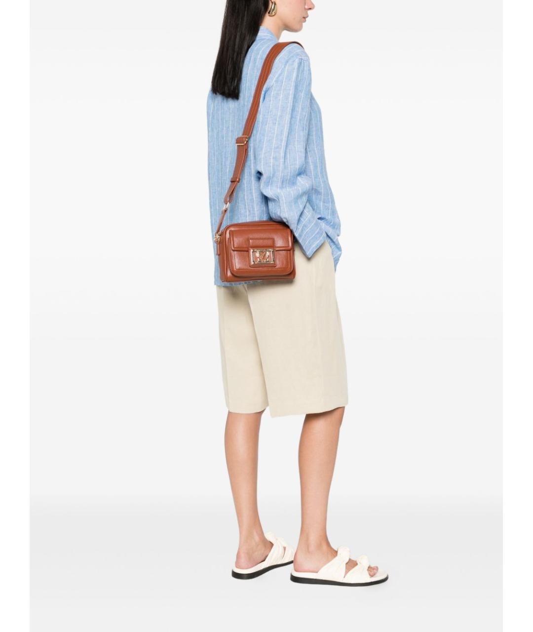 LOVE MOSCHINO Коричневая сумка через плечо из искусственной кожи, фото 5