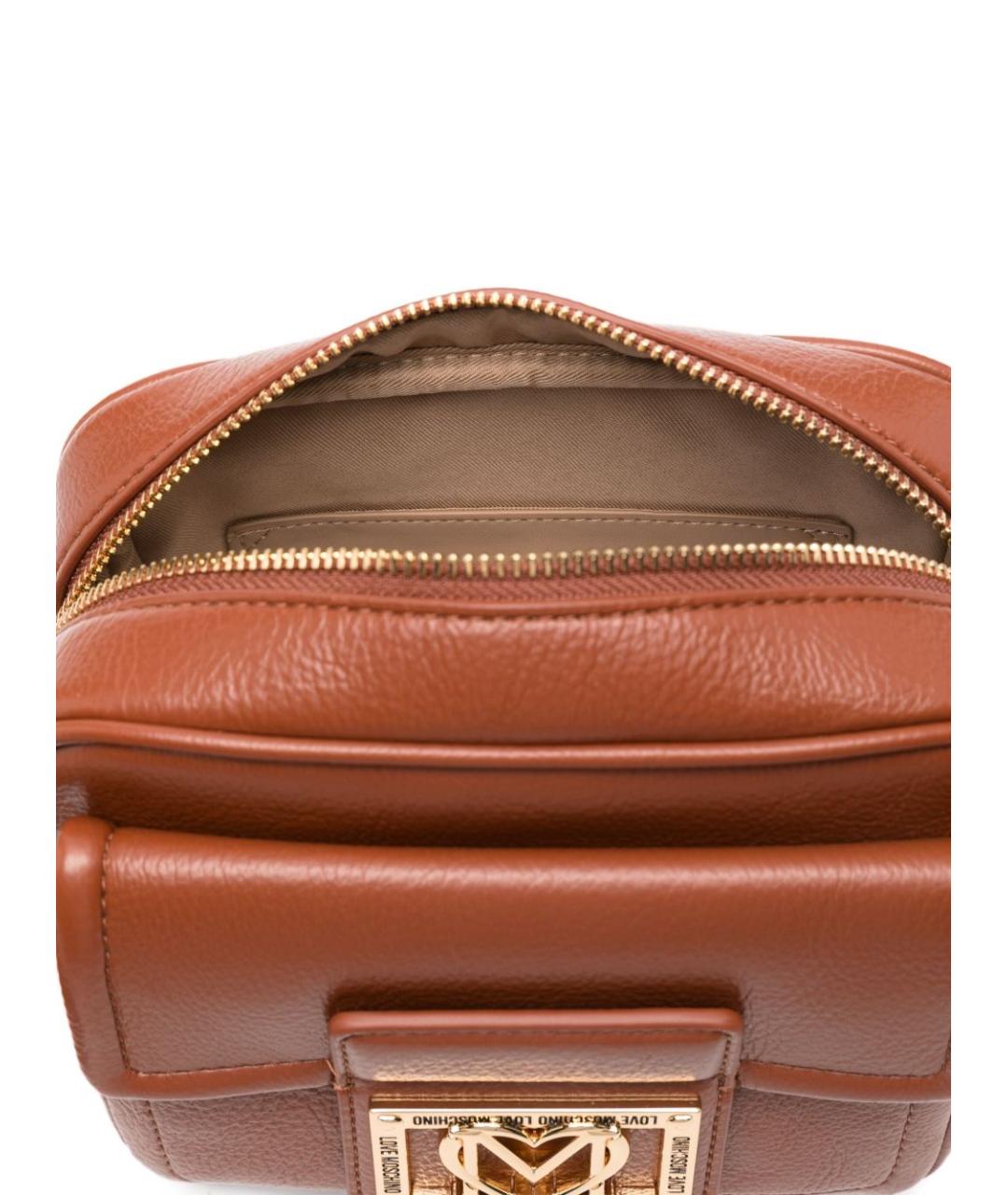 LOVE MOSCHINO Коричневая сумка через плечо из искусственной кожи, фото 3