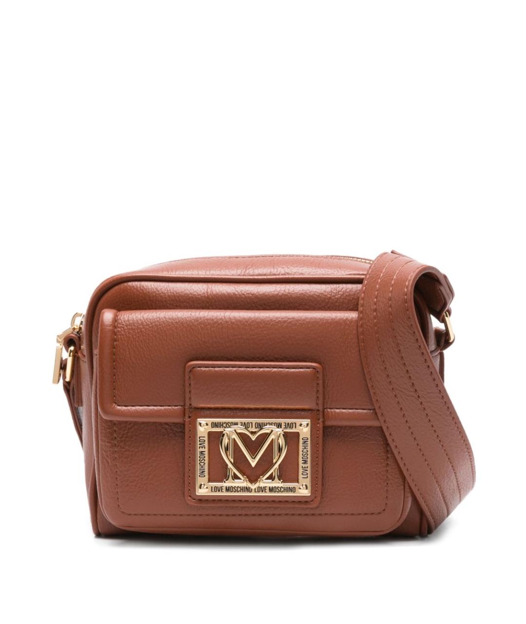 LOVE MOSCHINO Коричневая сумка через плечо из искусственной кожи, фото 1