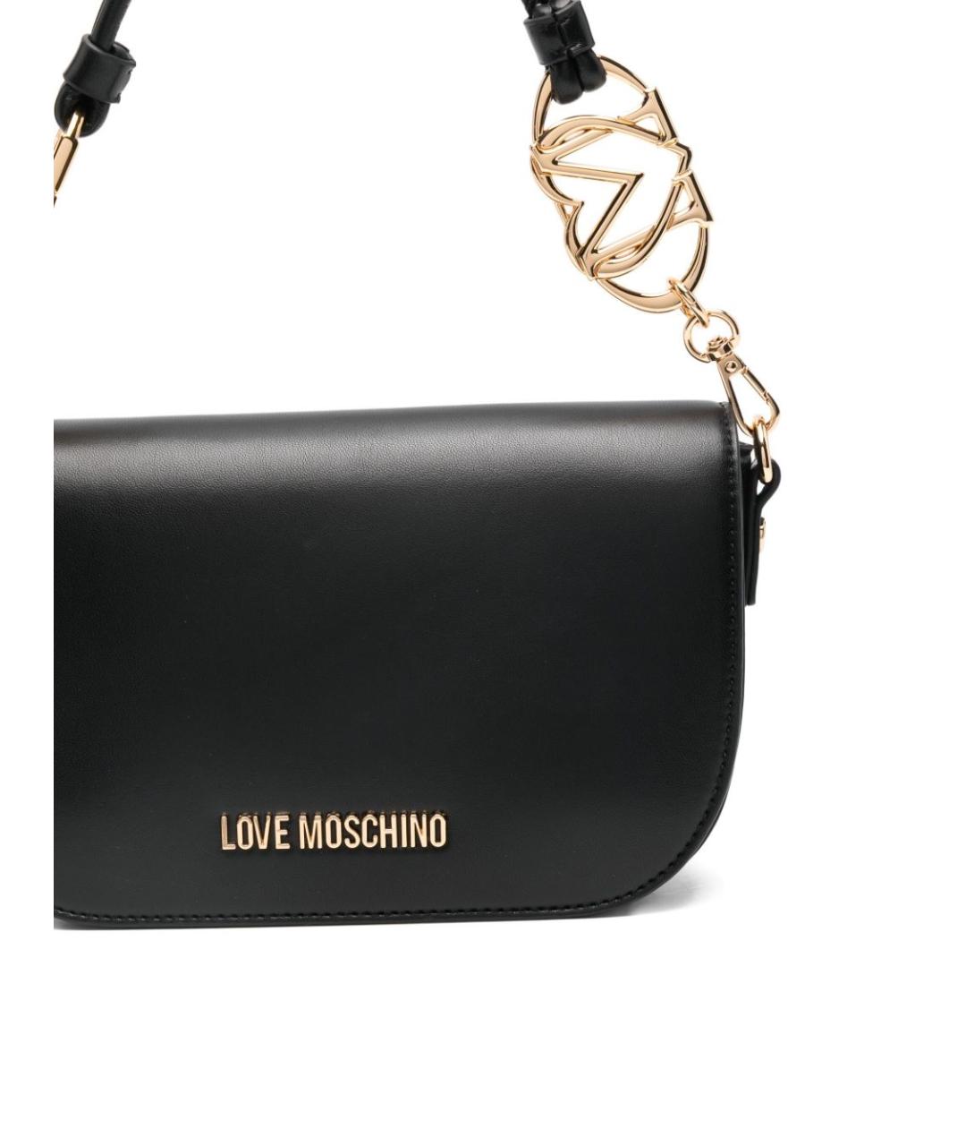 LOVE MOSCHINO Черная сумка через плечо из искусственной кожи, фото 3