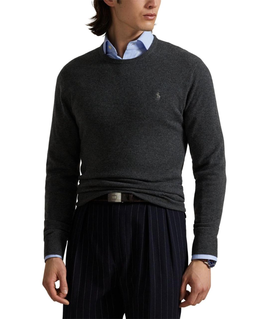 POLO RALPH LAUREN Серый шерстяной джемпер / свитер, фото 3