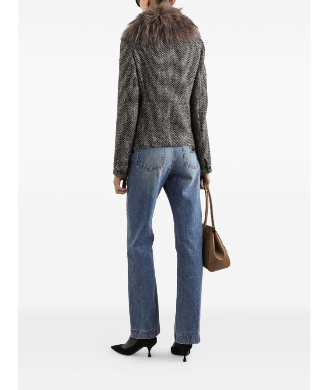 DOLCE&GABBANA Голубые хлопковые прямые джинсы, фото 4