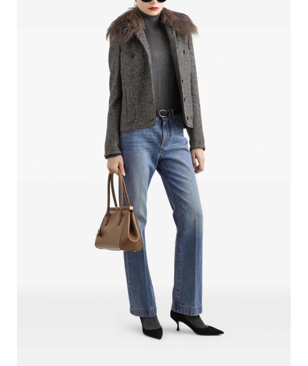 DOLCE&GABBANA Голубые хлопковые прямые джинсы, фото 2