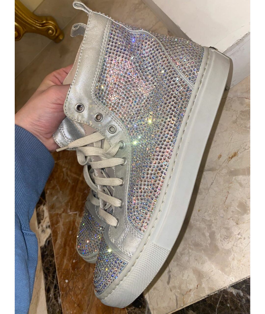 LE SILLA Серебряные кеды, фото 3