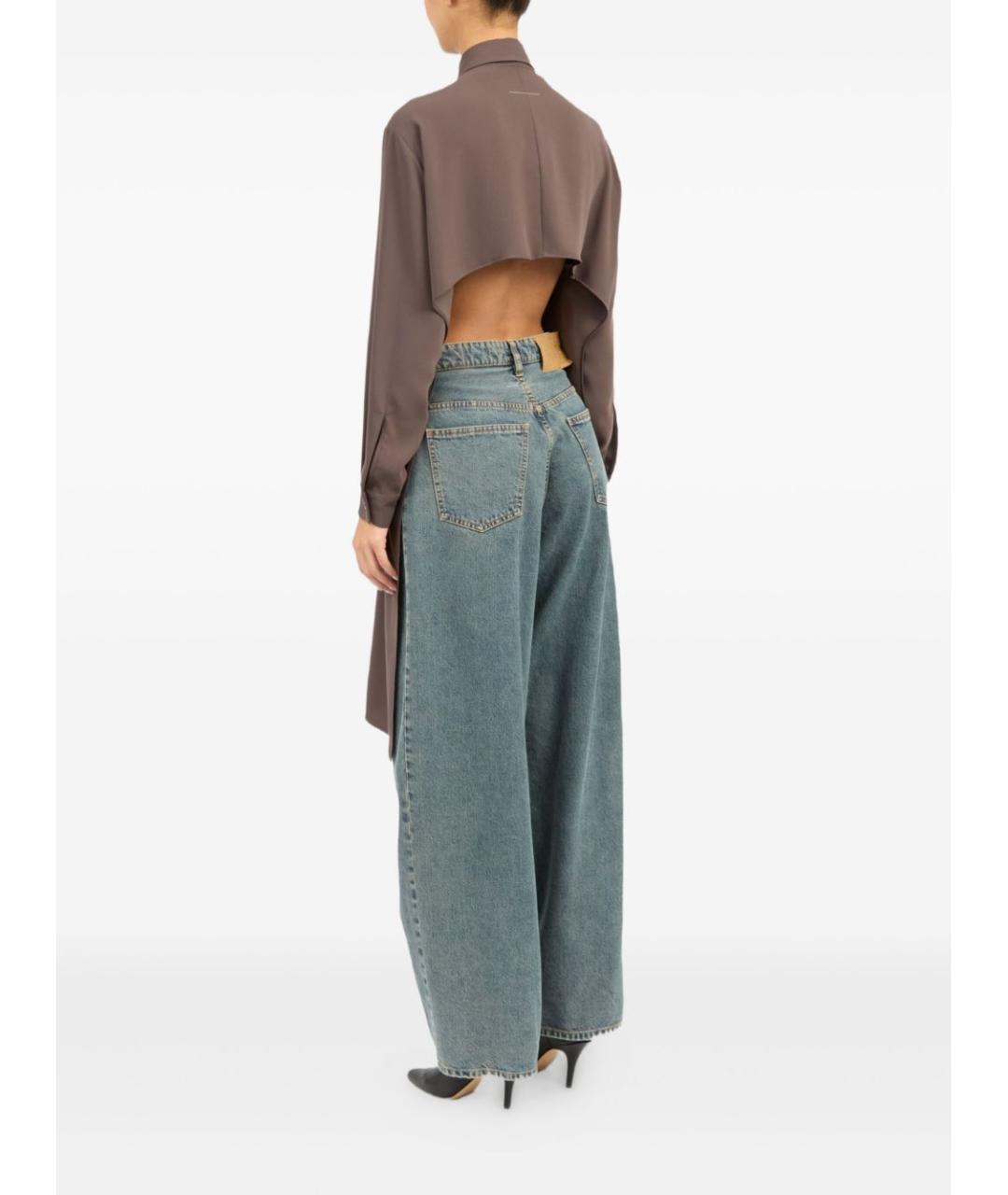 MM6 MAISON MARGIELA Коричневая полиэстеровая рубашка, фото 5