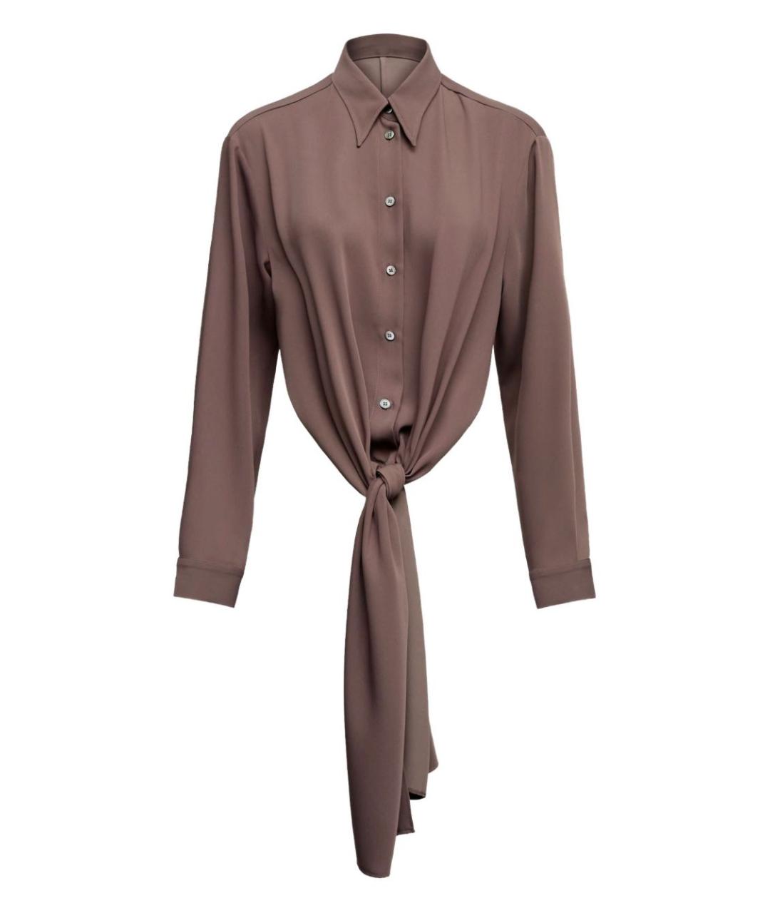 MM6 MAISON MARGIELA Коричневая полиэстеровая рубашка, фото 1