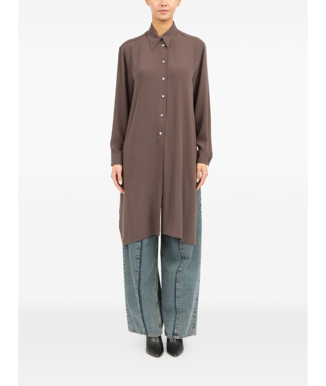 MM6 MAISON MARGIELA Коричневая полиэстеровая рубашка, фото 3