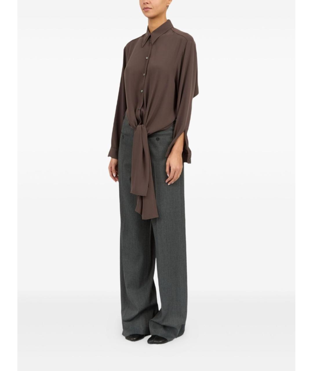 MM6 MAISON MARGIELA Коричневая полиэстеровая рубашка, фото 4