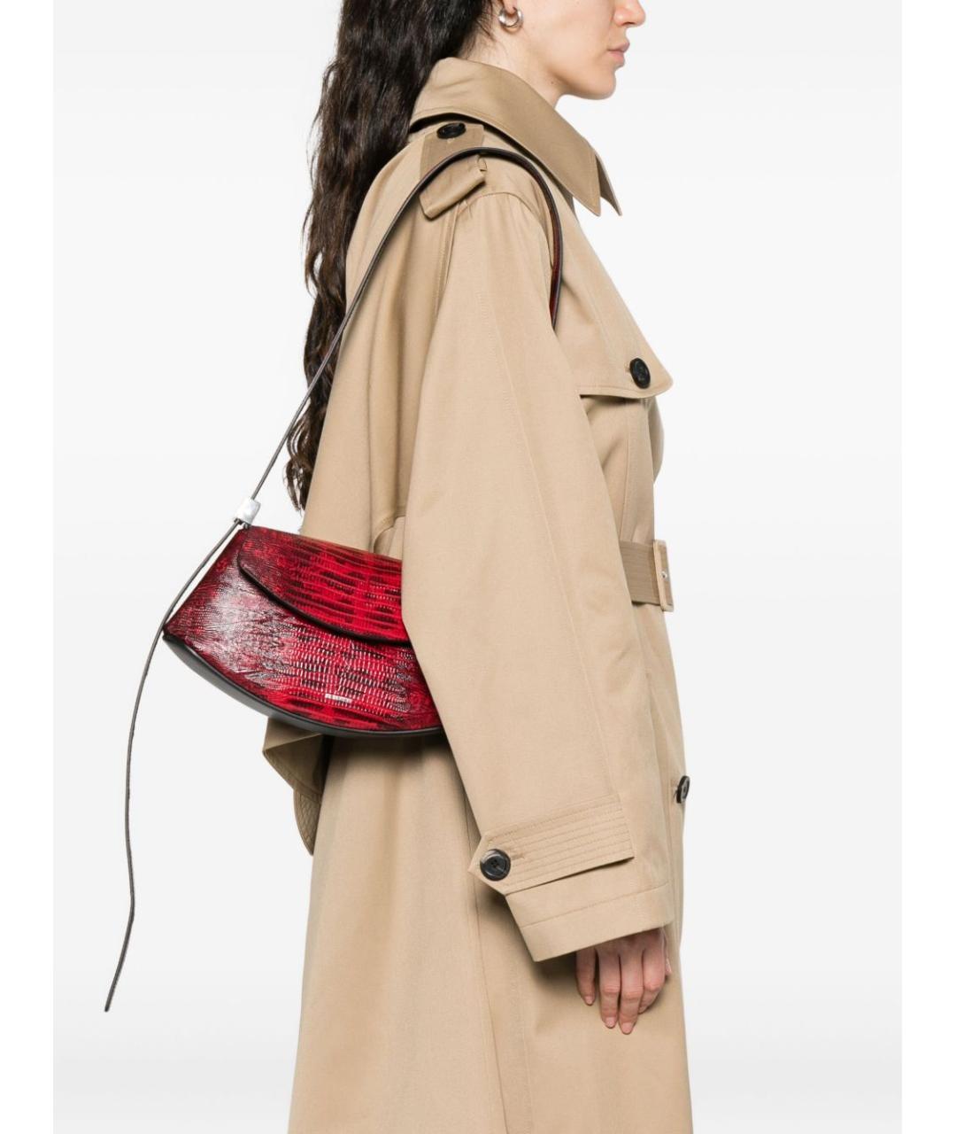 JIL SANDER Красная кожаная сумка через плечо, фото 2