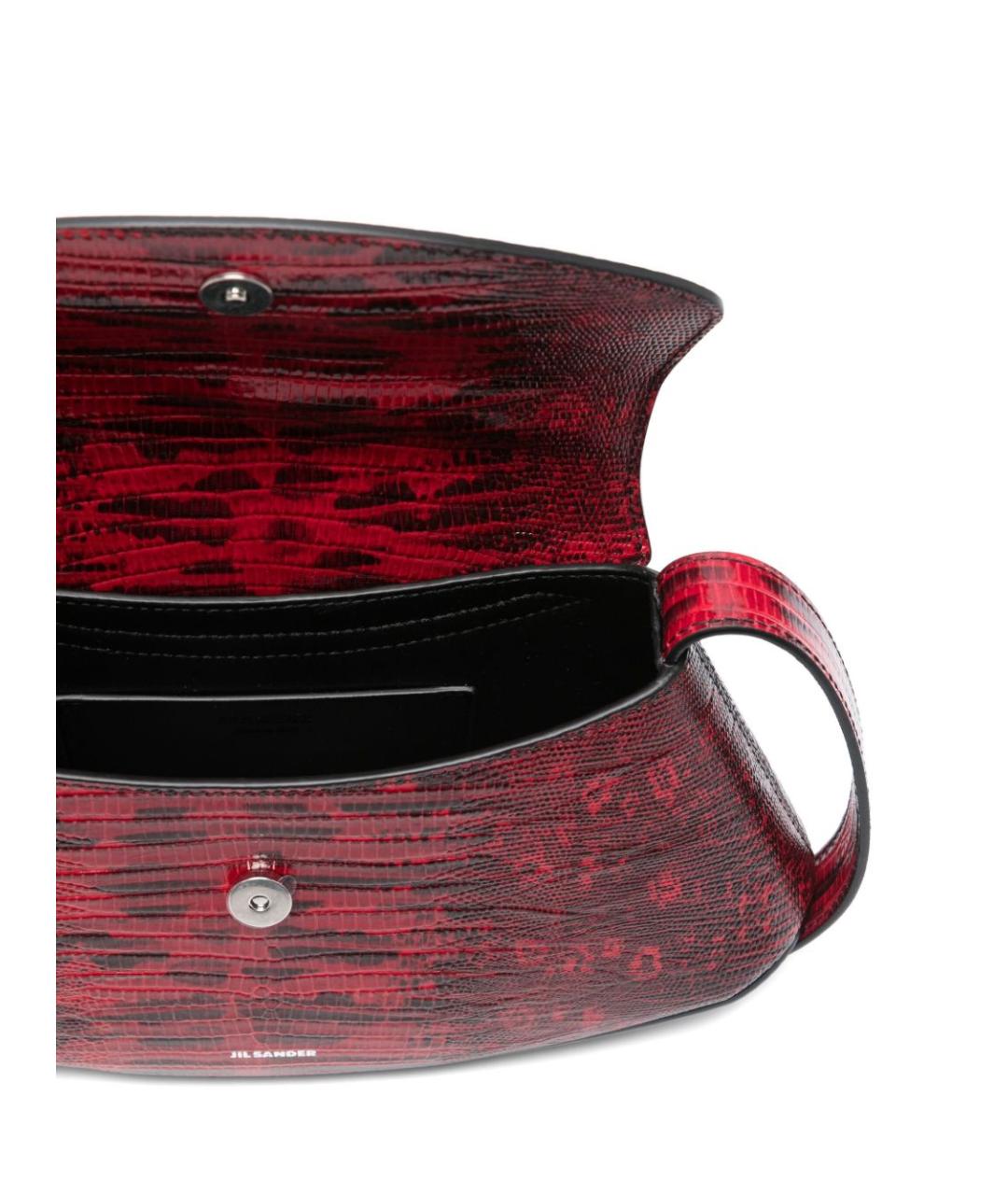 JIL SANDER Красная кожаная сумка через плечо, фото 3