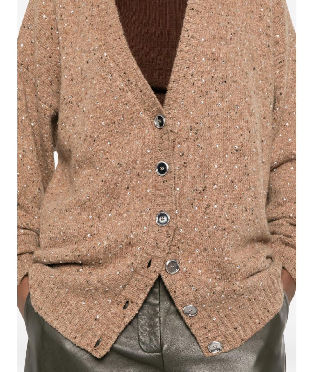 PINKO Бежевый шерстяной кардиган, фото 3