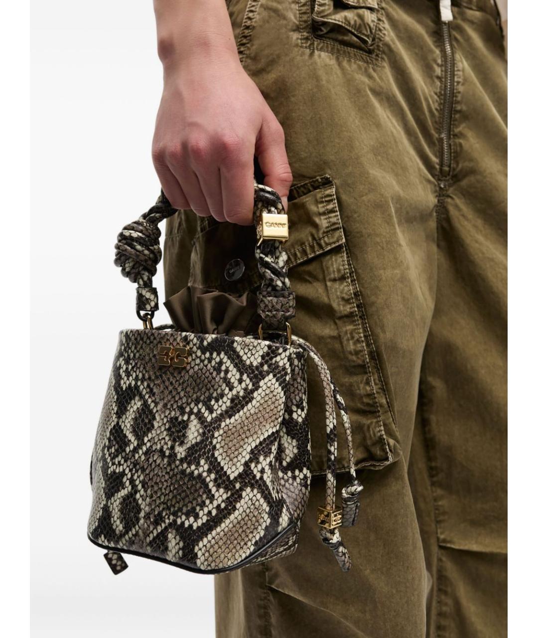 GANNI Мульти кожаная сумка с короткими ручками, фото 3