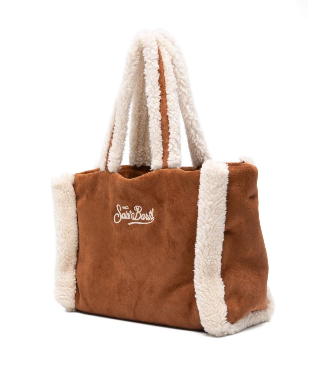 MC2 SAINT BARTH Коричневая синтетическая сумка тоут, фото 3