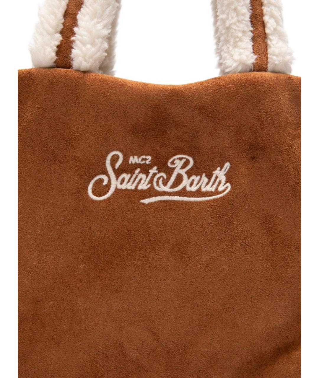 MC2 SAINT BARTH Коричневая синтетическая сумка тоут, фото 2