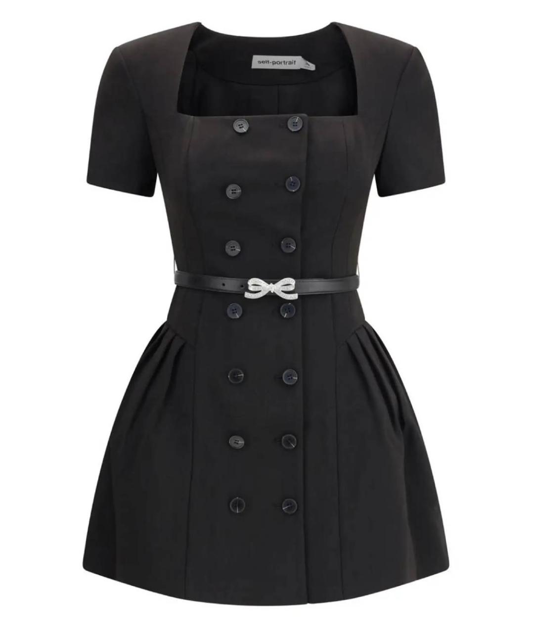 SELF-PORTRAIT Черное полиэстеровое коктейльное платье, фото 1