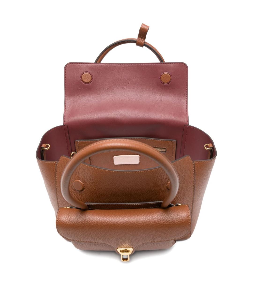 COCCINELLE Коричневая кожаная сумка тоут, фото 4