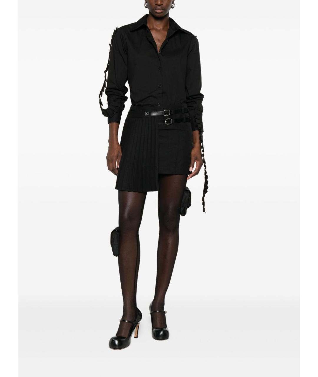 COPERNI Черная полиэстеровая юбка мини, фото 3