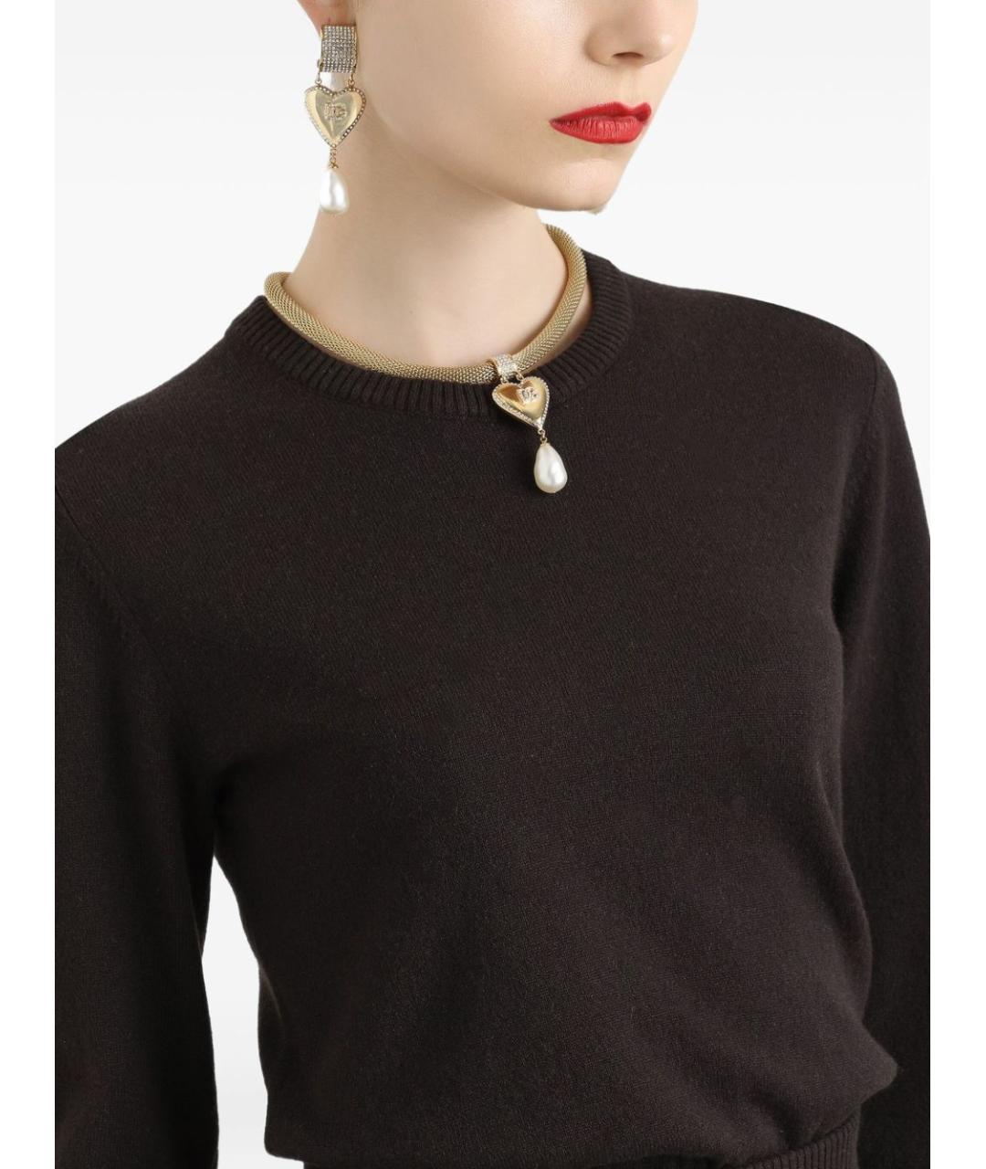 DOLCE&GABBANA Коричневый кашемировый джемпер / свитер, фото 5