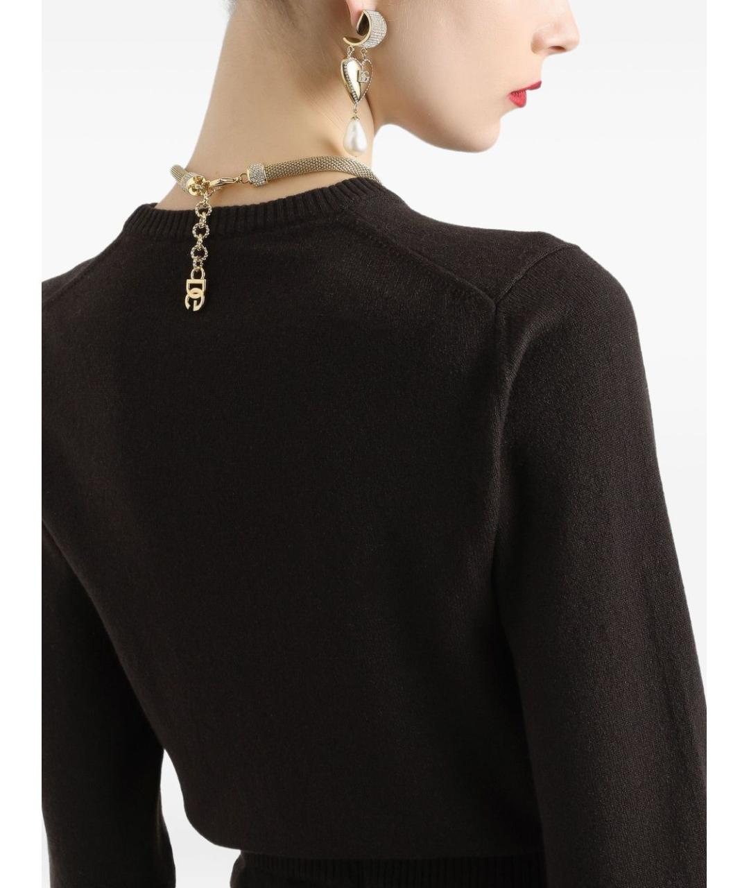 DOLCE&GABBANA Коричневый кашемировый джемпер / свитер, фото 4