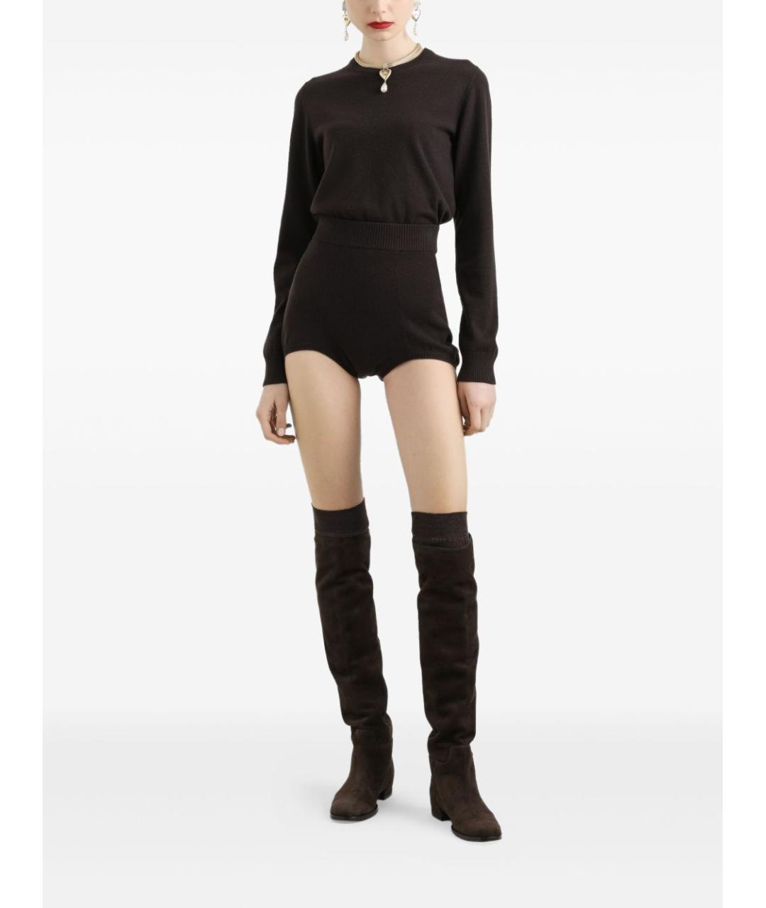 DOLCE&GABBANA Коричневый кашемировый джемпер / свитер, фото 3