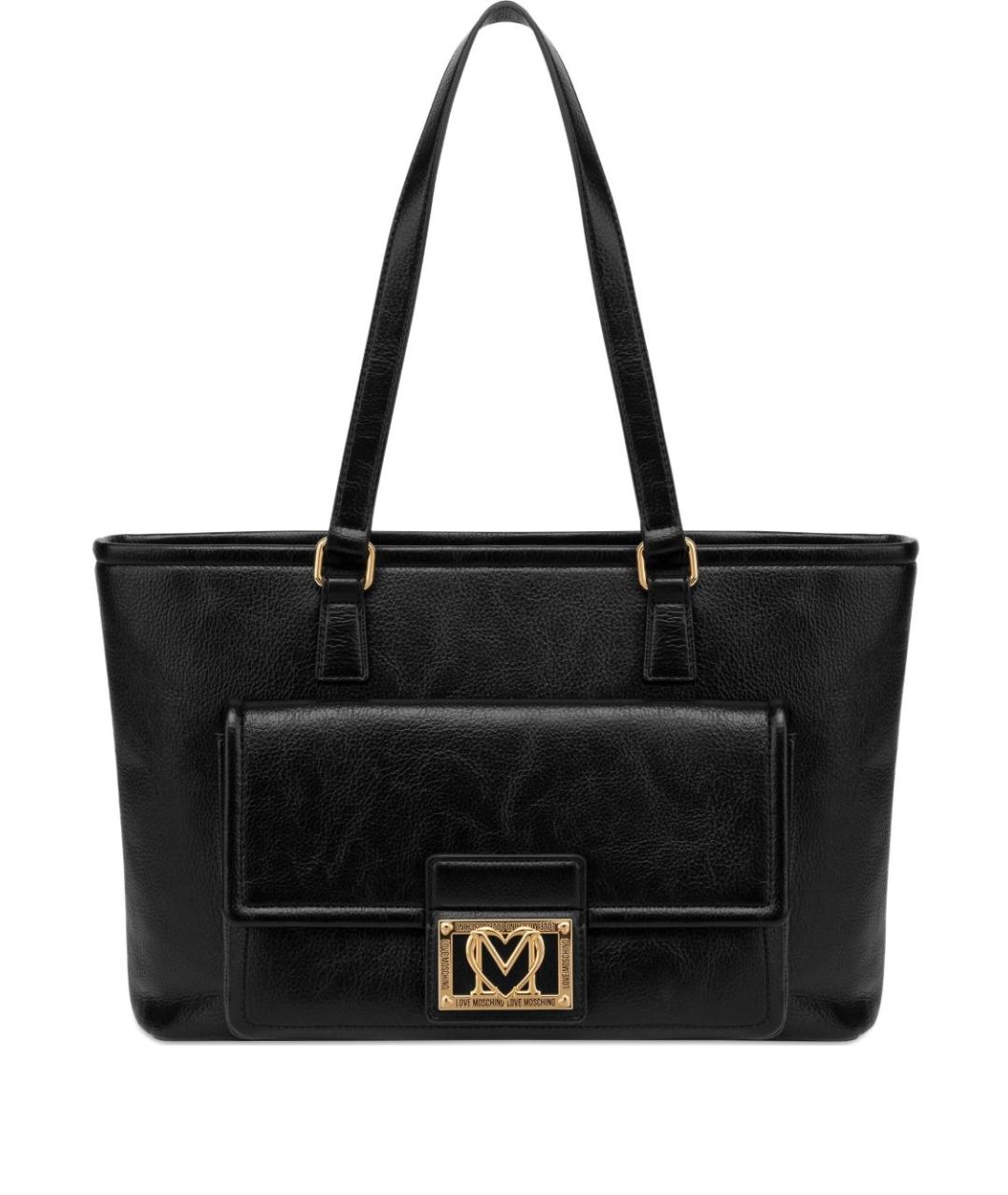 LOVE MOSCHINO Черная сумка тоут из искусственной кожи, фото 1