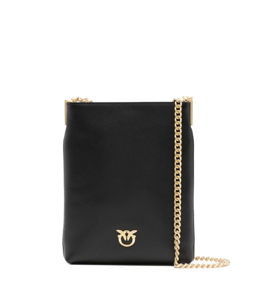 PINKO Черная кожаная сумка через плечо, фото 1