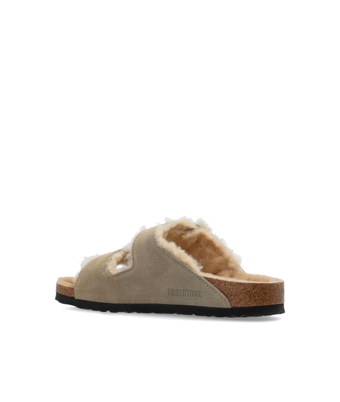 BIRKENSTOCK Бежевые замшевые босоножки, фото 4