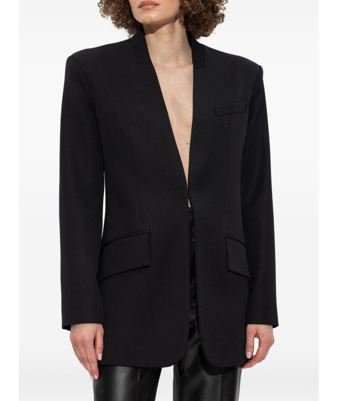 THE ATTICO Черный шерстяной жакет/пиджак, фото 5