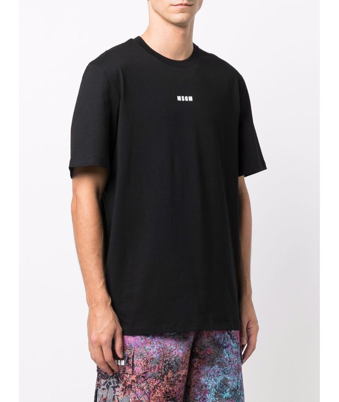MSGM Черная хлопковая футболка, фото 4