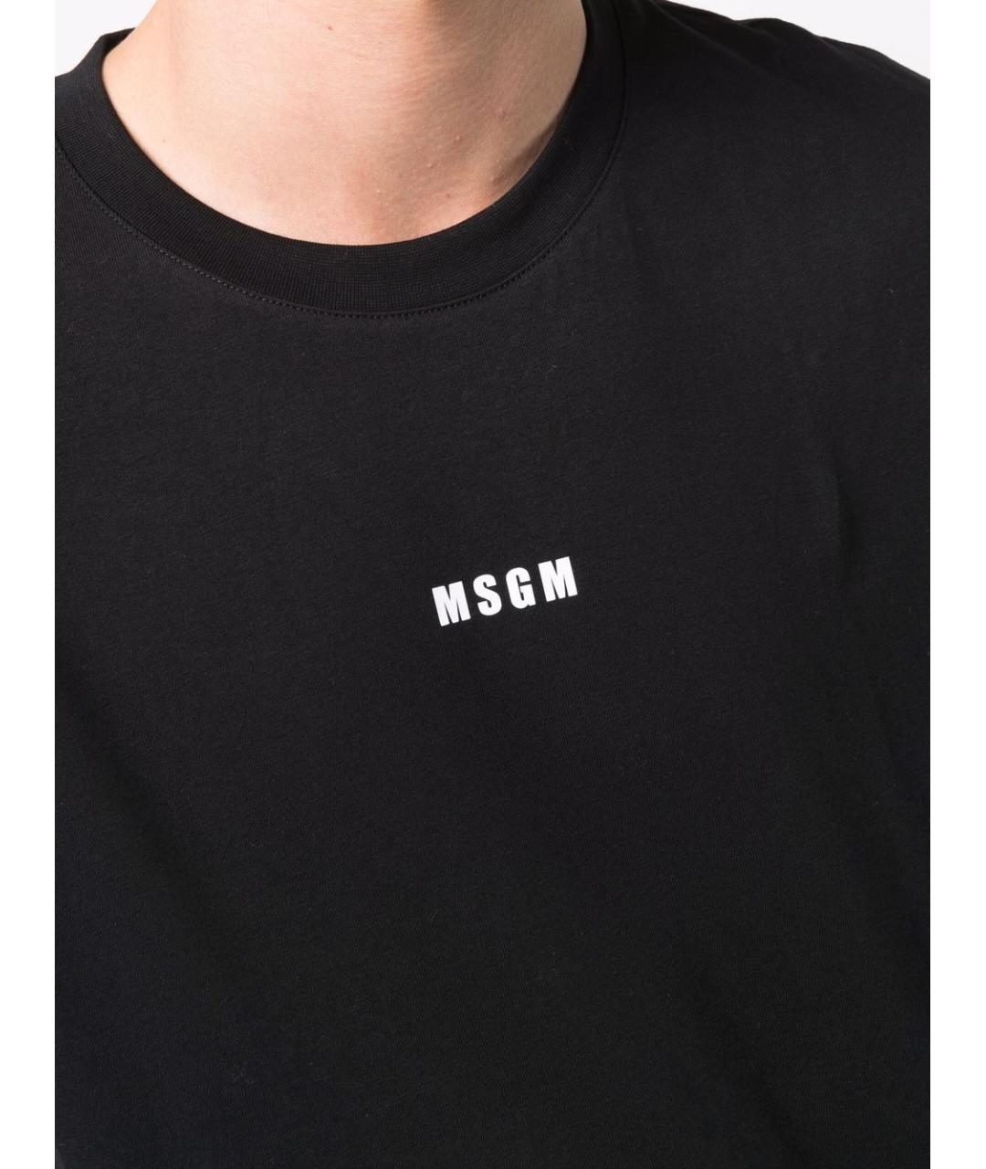 MSGM Черная хлопковая футболка, фото 5