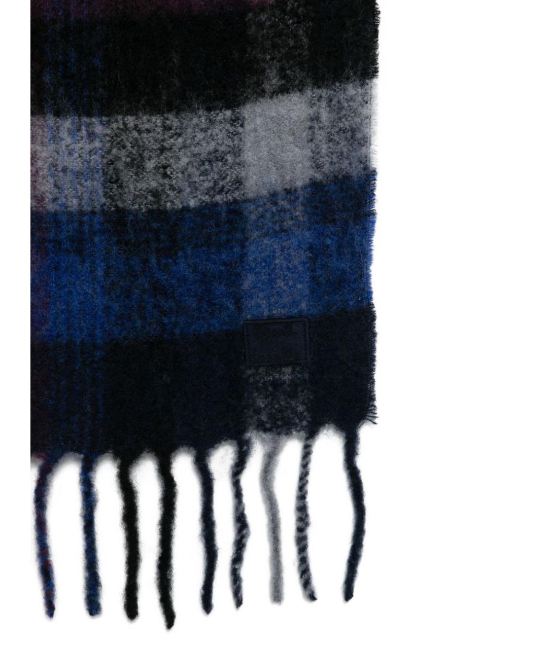 PAUL SMITH Синий шерстяной шарф, фото 3