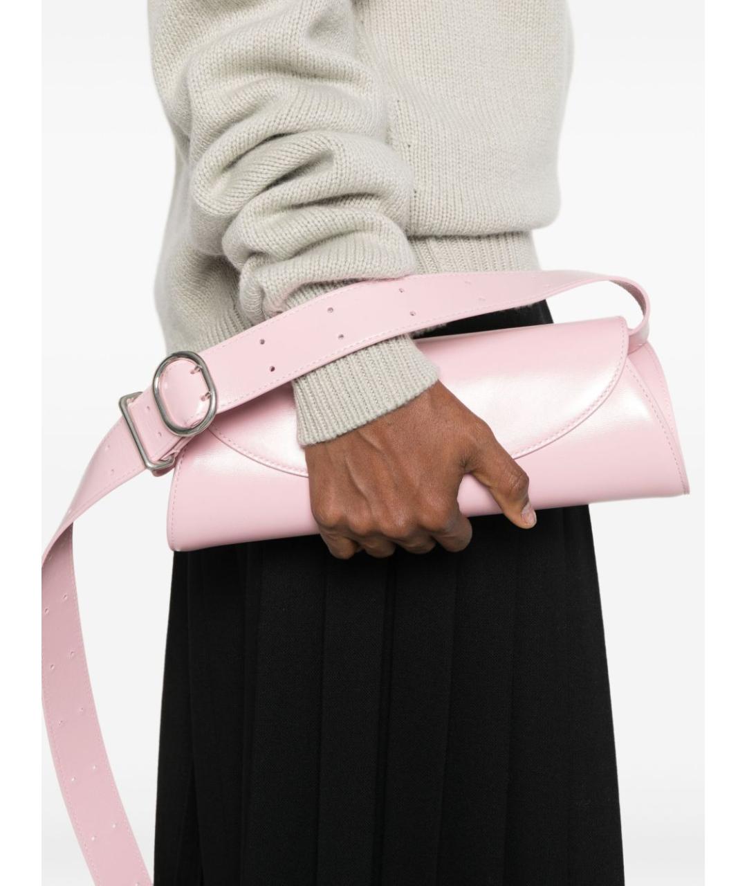 JIL SANDER Розовая кожаная сумка через плечо, фото 5