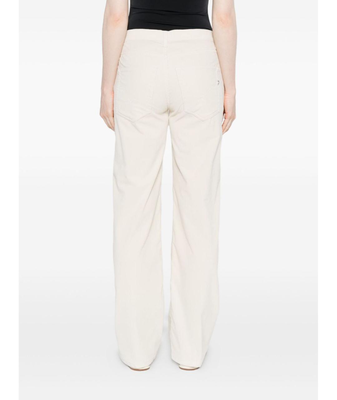 DONDUP Белые хлопковые прямые джинсы, фото 2