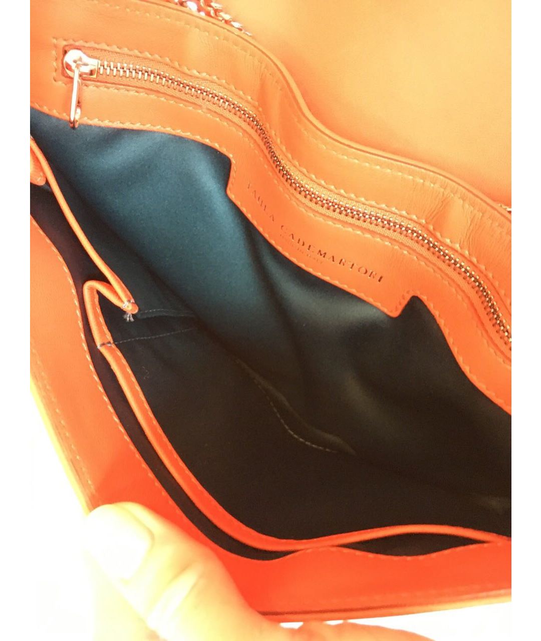 PAULA CADEMARTORI Оранжевая кожаная сумка тоут, фото 4