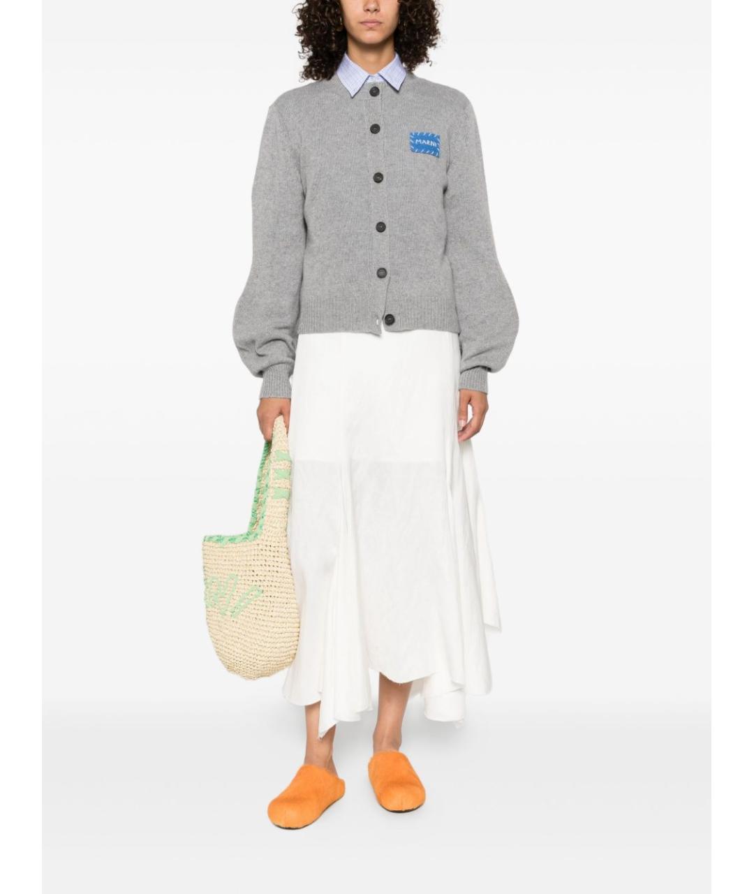 MARNI Серый кашемировый кардиган, фото 3