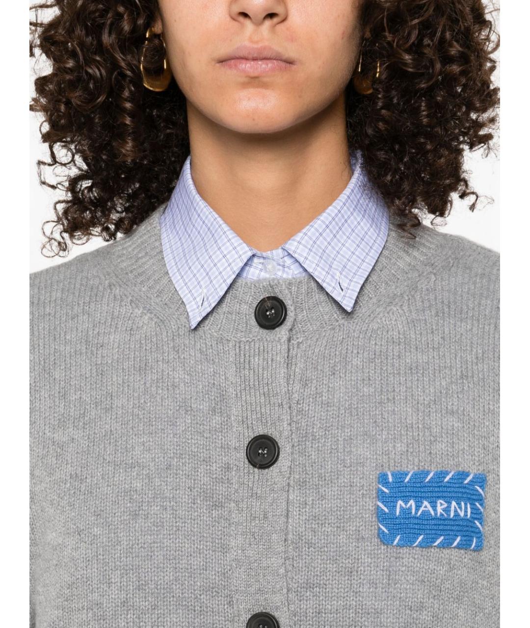 MARNI Серый кашемировый кардиган, фото 4
