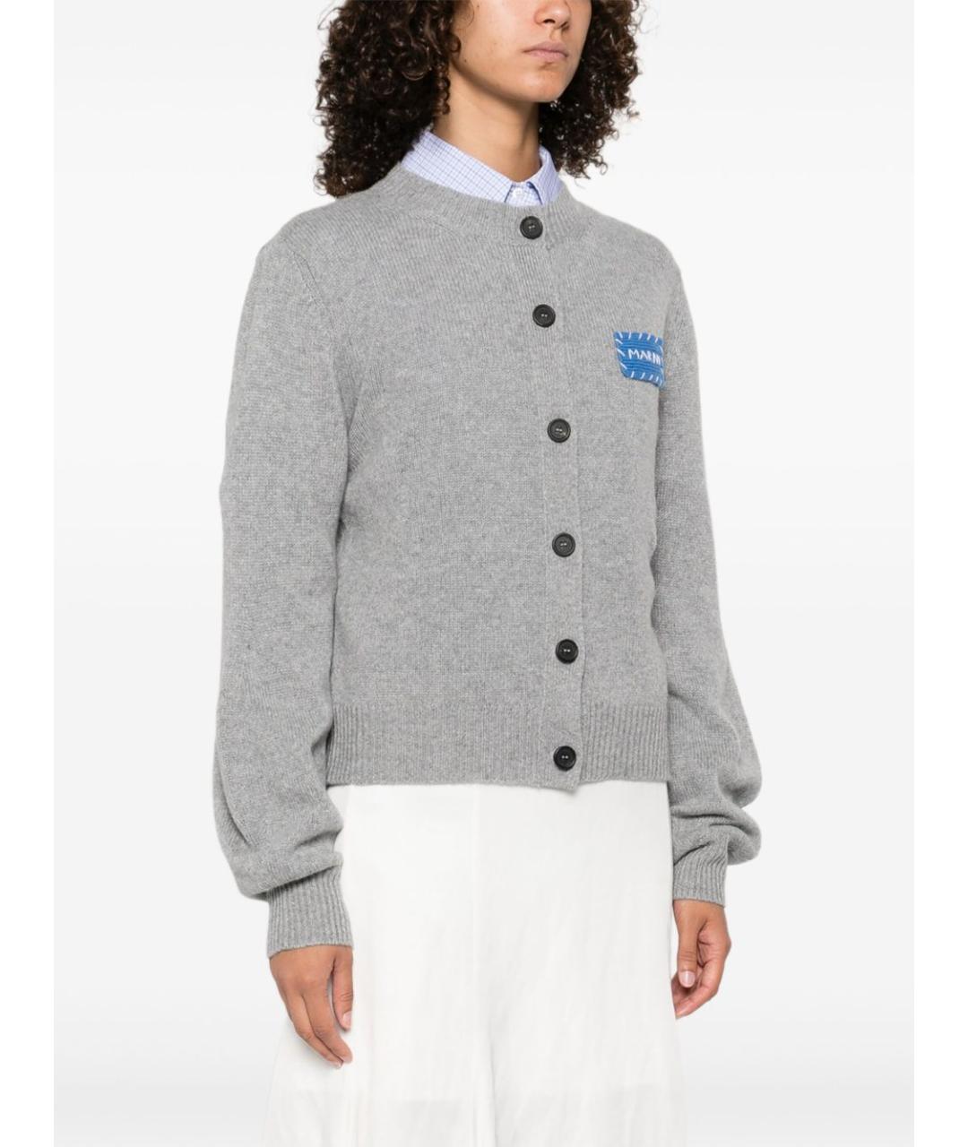 MARNI Серый кашемировый кардиган, фото 5