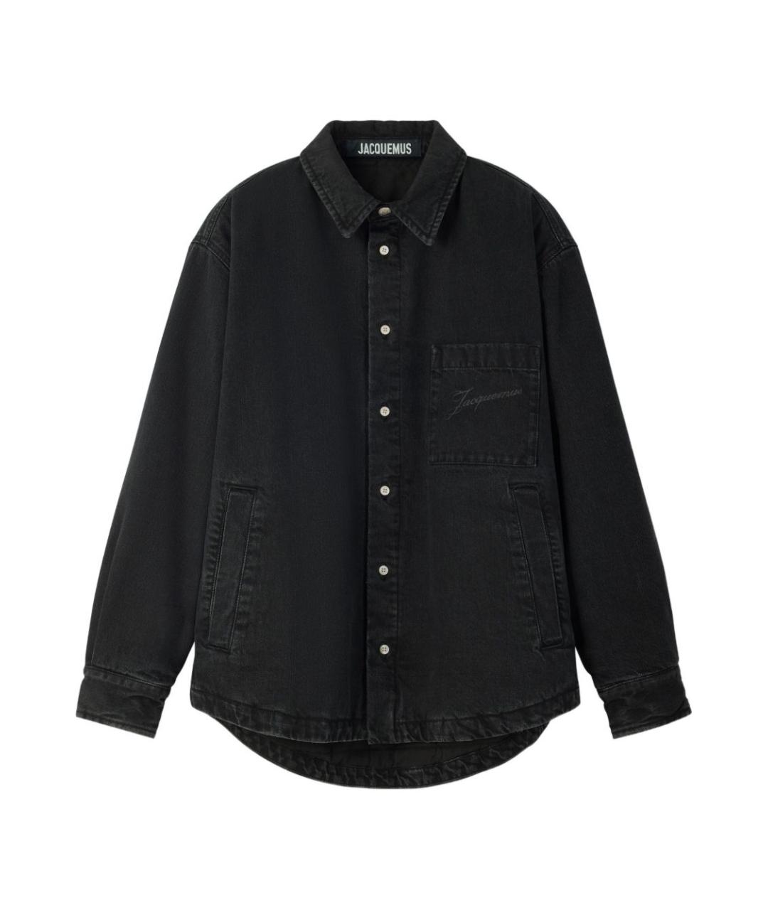 JACQUEMUS Черная хлопковая классическая рубашка, фото 1