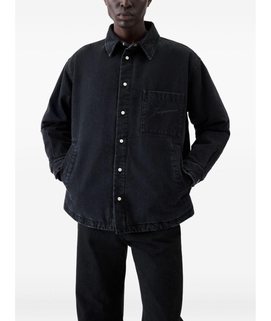 JACQUEMUS Черная хлопковая классическая рубашка, фото 3