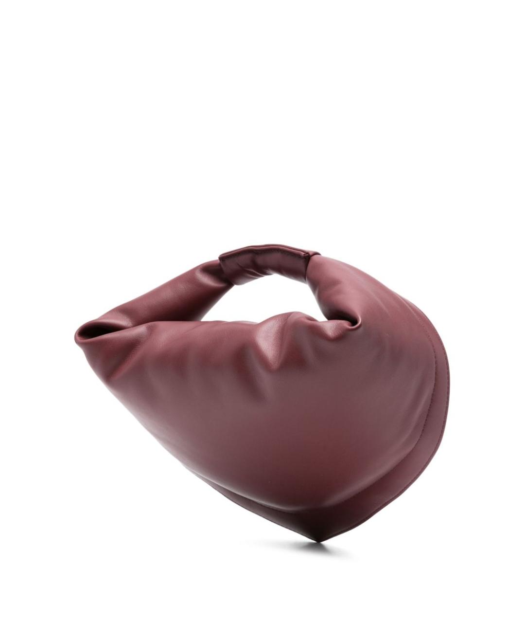 FEDERICO CINA Бордовая кожаная сумка с короткими ручками, фото 4