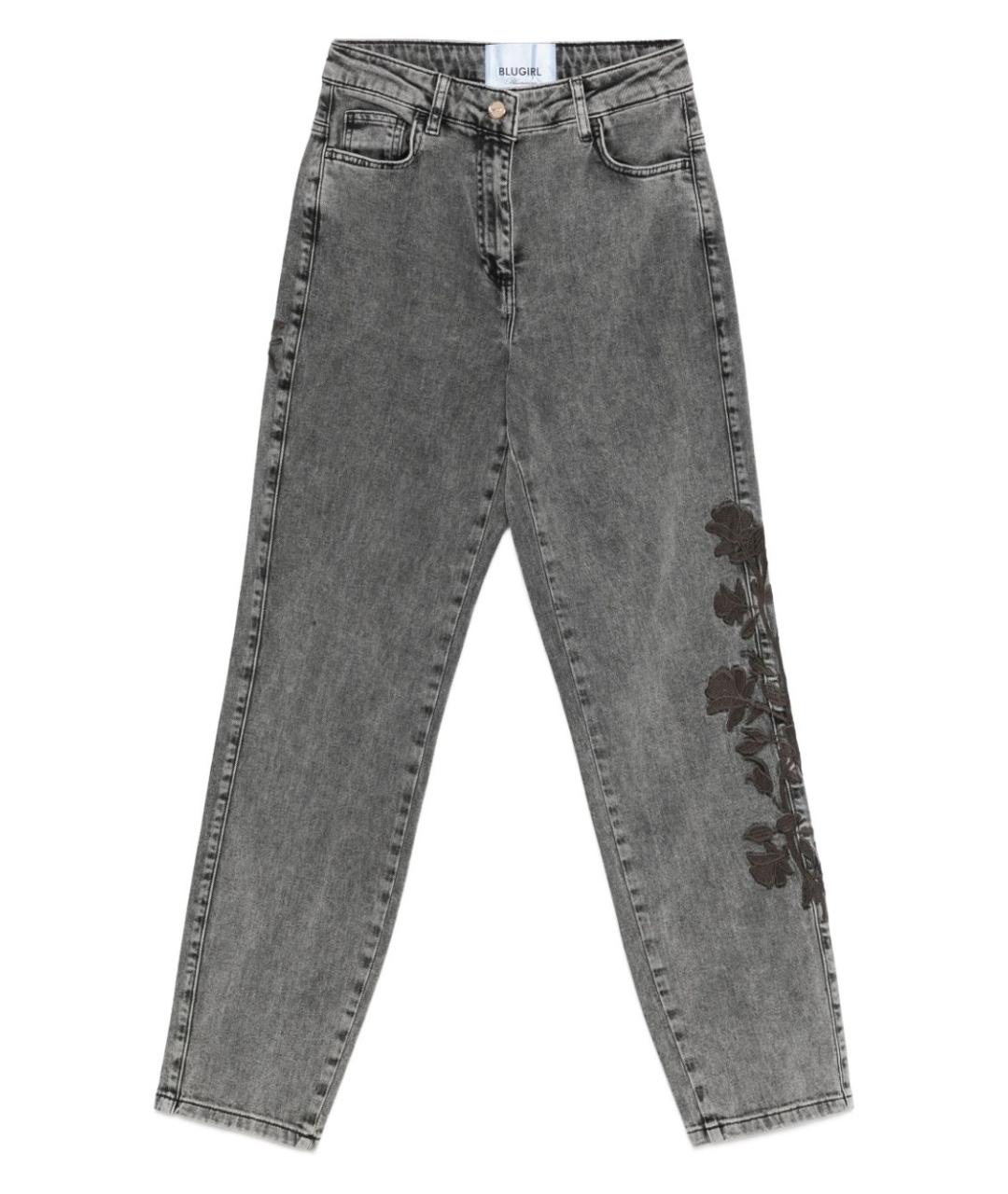 BLUGIRL Серые хлопковые прямые джинсы, фото 1