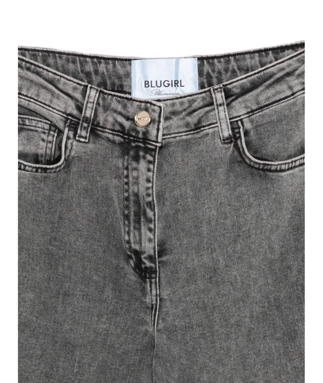 BLUGIRL Серые хлопковые прямые джинсы, фото 2