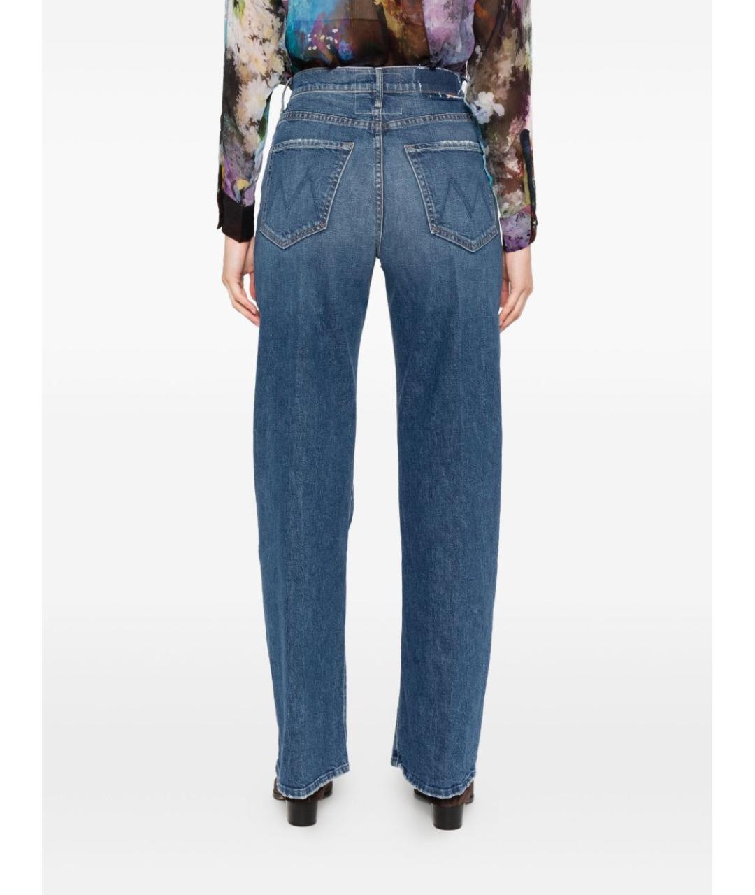 MOTHER Синие хлопковые прямые джинсы, фото 3
