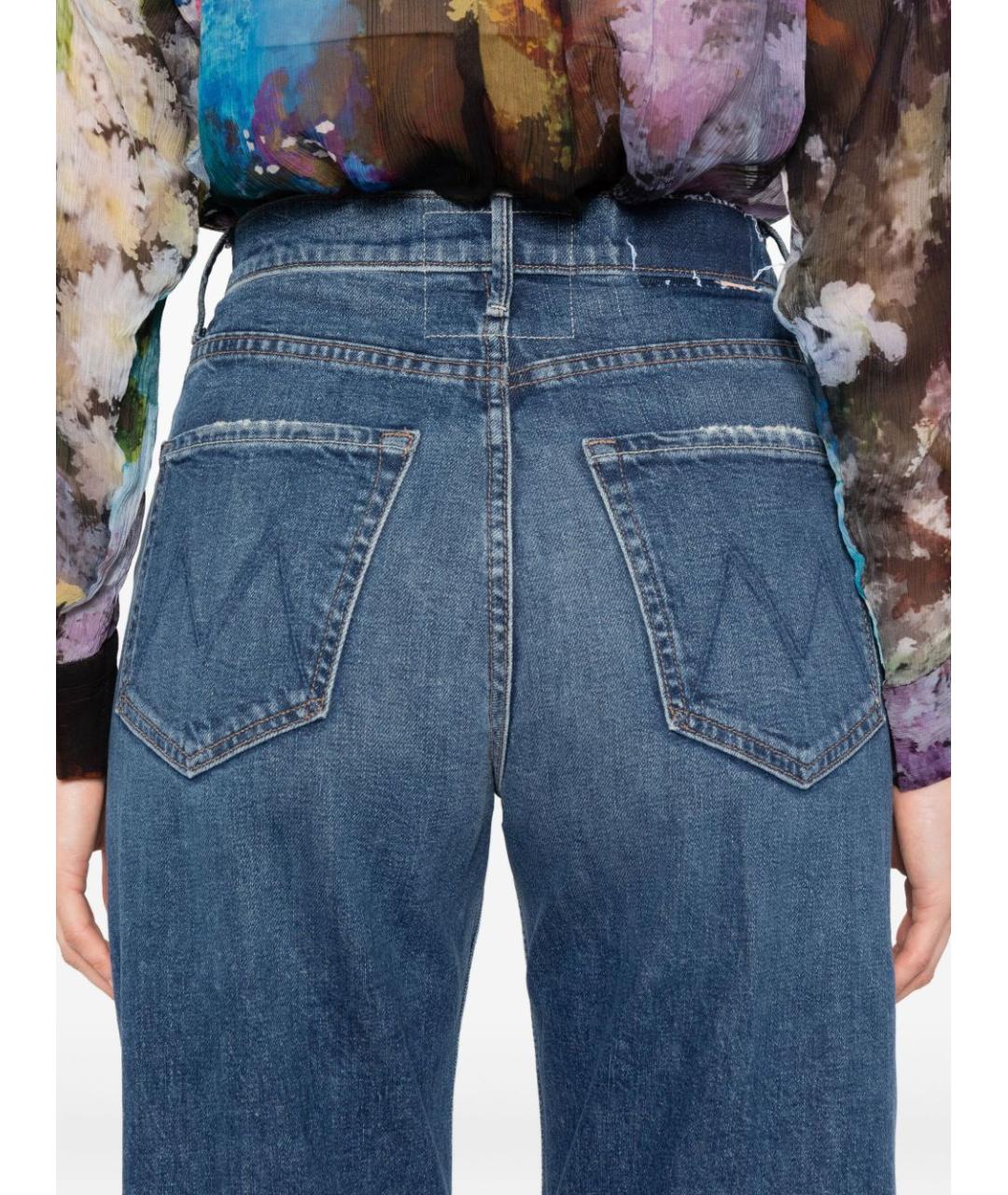 MOTHER Синие хлопковые прямые джинсы, фото 4