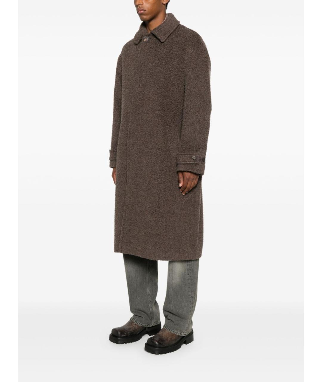 GOLDEN GOOSE DELUXE BRAND Коричневое шерстяное пальто, фото 5