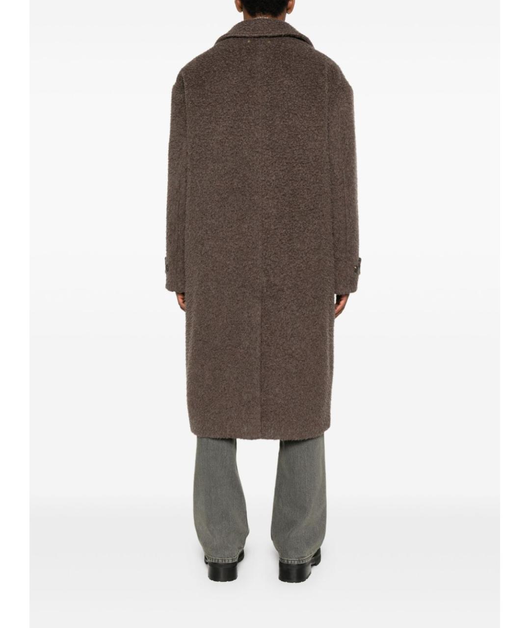 GOLDEN GOOSE DELUXE BRAND Коричневое шерстяное пальто, фото 4