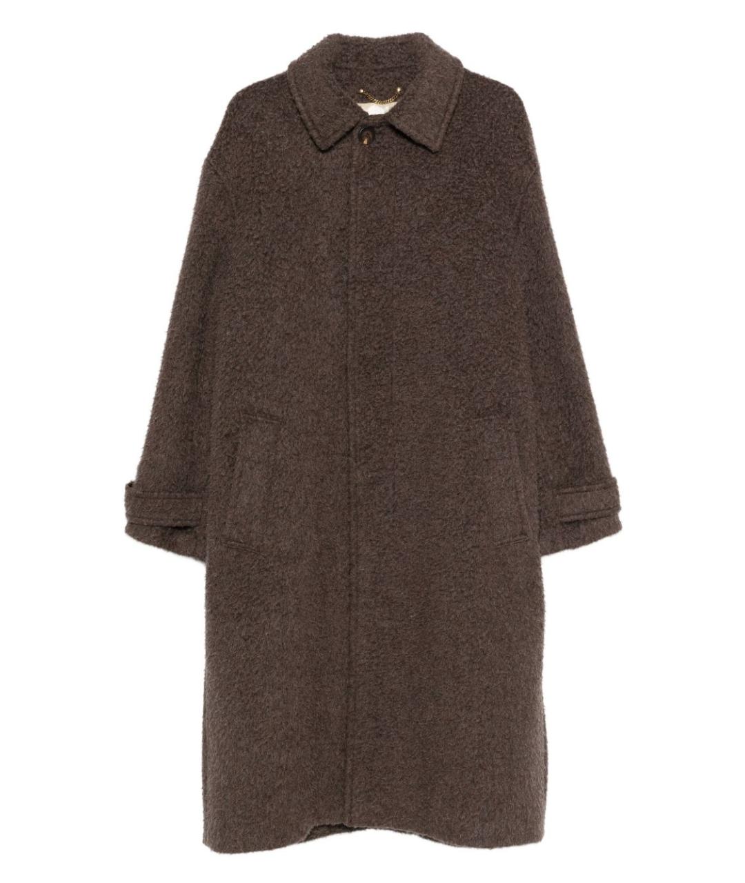 GOLDEN GOOSE DELUXE BRAND Коричневое шерстяное пальто, фото 1